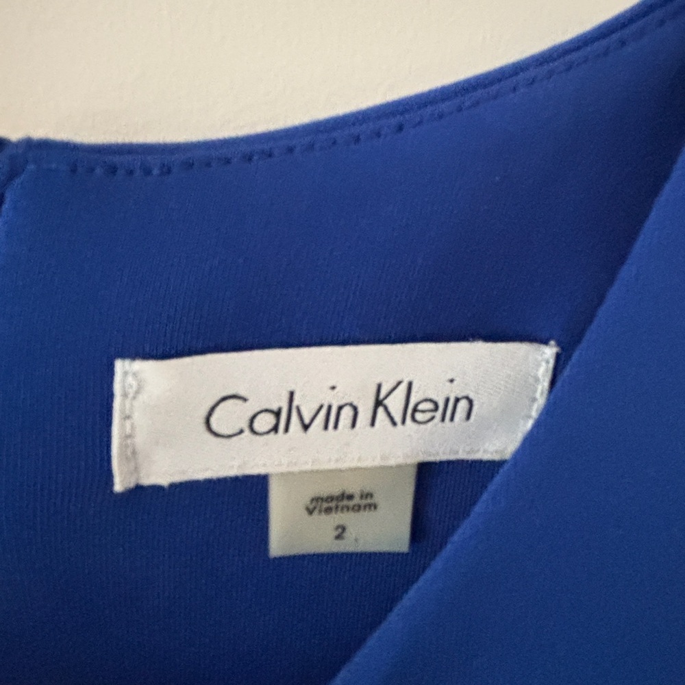 Calvin Klein Sleeveless Cobalt Midi Sheath Dress - Picture 2 of 2